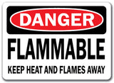 Danger Sign - Flammable Keep Heat and Flames Away