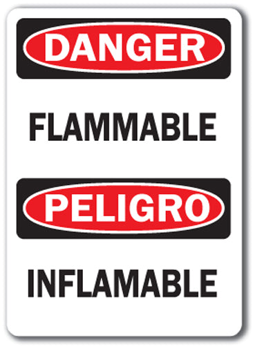 Danger Sign - Flammable (Bilingual)