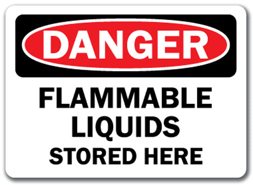 Danger Sign - Flammable Liquids Stored Here