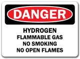 Danger Sign - Hydrogen Flammable Gas No Smoking, Flames