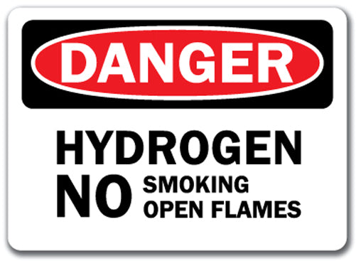 Danger Sign - Hydrogen No Smoking No Open Flames