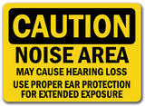 Caution Sign - Noise Area Hearing Loss Ear Protection Required