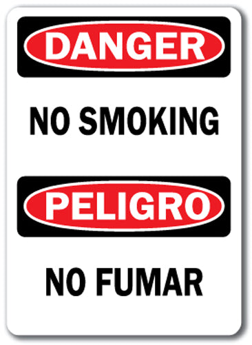 Danger Sign - No Smoking (Bilingual)