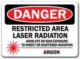 Danger Sign - Restricted Area Laser Avoid...  Argon w/Graphic