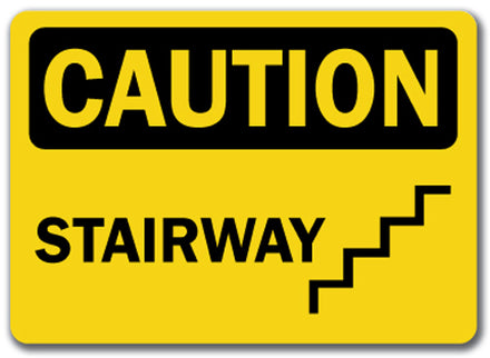 Caution Sign - Stairway (with graphic)