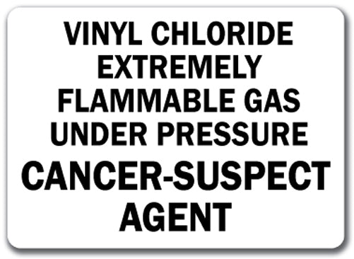 Asbestos Public Health Sign: Vinyl Chloride Flammable Gas 10x14 OSHA Safety Sign