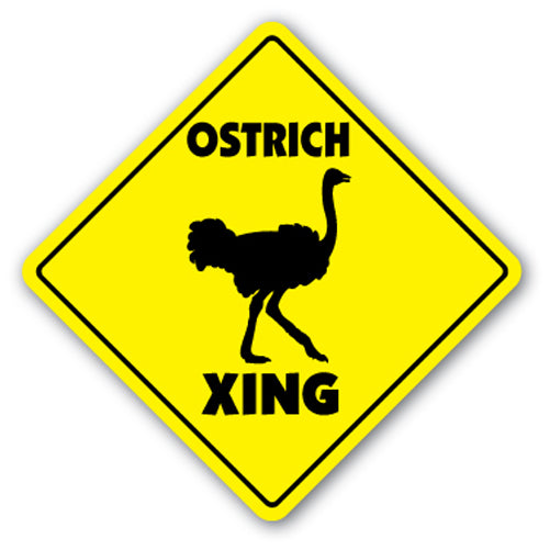 Ostrich Crossing Vinyl Decal Sticker