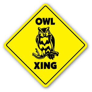 Owl Crossing Vinyl Decal Sticker