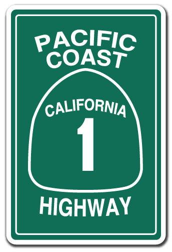 PACIFIC COAST HIGHWAY CALIFORNIA 1 Sign