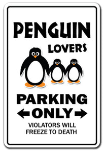 Penguin Lovers Parking Vinyl Decal Sticker