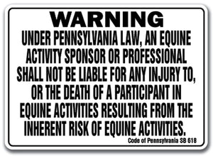 PENNSYLVANIA Equine Sign