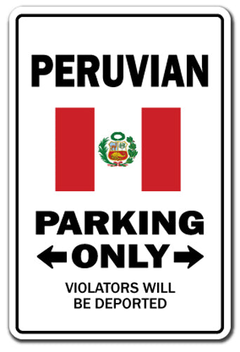 Peruvian Parking Vinyl Decal Sticker