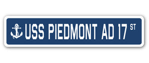 USS Piedmont Ad 17 Street Vinyl Decal Sticker