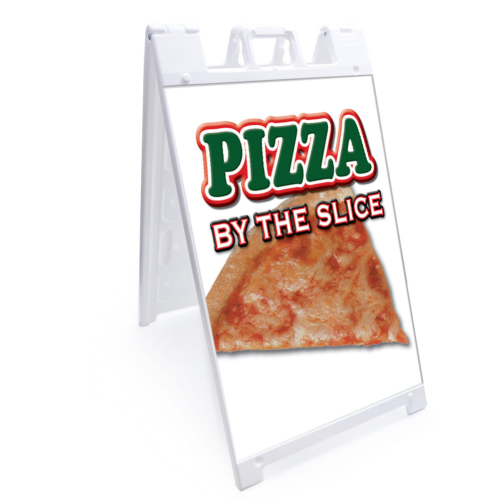 Slice Sign In Pizza By The Slice SideWalk Sign Advertising – SignMission