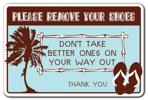 Please Remove Your Shoes Vinyl Decal Sticker