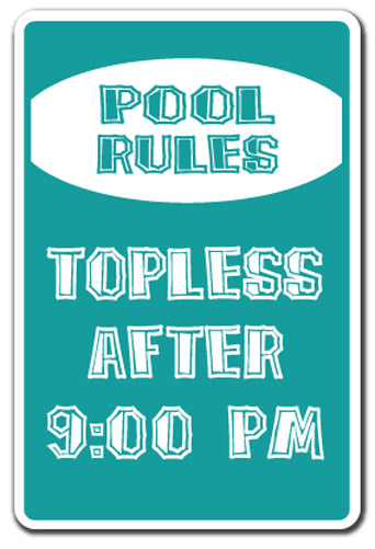 Pool Rules Parking Vinyl Decal Sticker