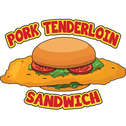 Pork Tenderloin Sandwich Die Cut Decal