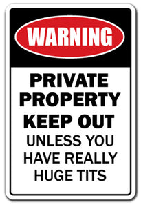 Private Property Huge Boobs Vinyl Decal Sticker