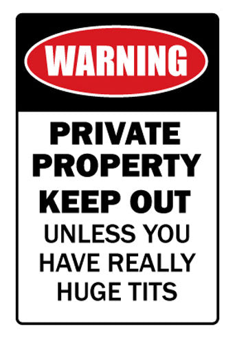 Private Property Huge Boobs Vinyl Decal Sticker