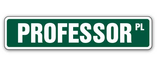 PROFESSOR Street Sign