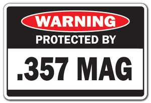 Protected By .357 Mag Vinyl Decal Sticker