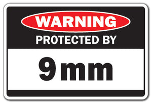 Protected By 9mm Vinyl Decal Sticker