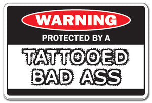 Protected By A Tattooed Vinyl Decal Sticker