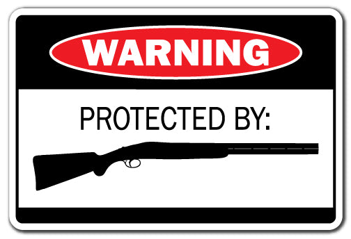 Protected By Shotgun Vinyl Decal Sticker
