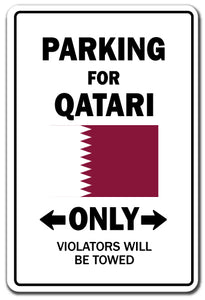 Parking For Qatari Only Qatar Flag National Pride Vinyl Decal Sticker