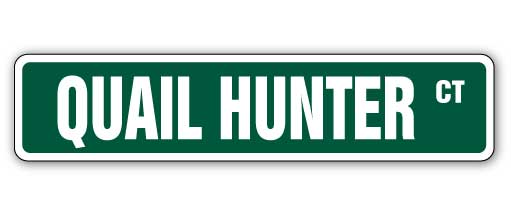 Quail Hunter Street Vinyl Decal Sticker