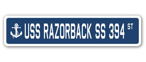 USS RAZORBACK SS 394 Street Sign
