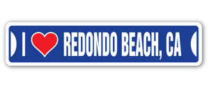 I Love Redondo Beach, California Street Vinyl Decal Sticker