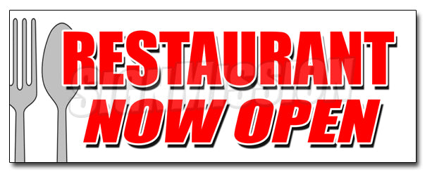 Restaurant Now Open Decal