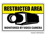 RESTRICTED AREA ~Security Sign~ warning camera alarm Property 24 Hour protection
