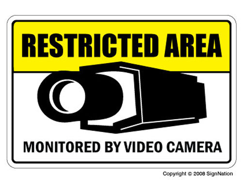 RESTRICTED AREA ~Security Sign~ warning camera alarm Property 24 Hour protection