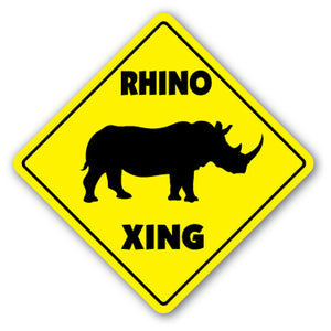 Rhino Crossing Vinyl Decal Sticker