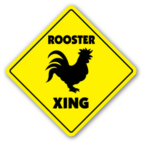 Rooster Crossing Vinyl Decal Sticker