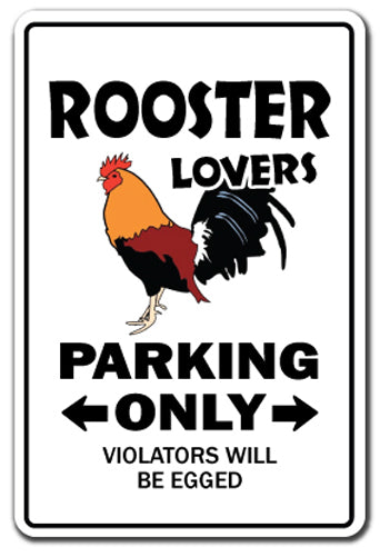 Rooster Lovers Parking Vinyl Decal Sticker