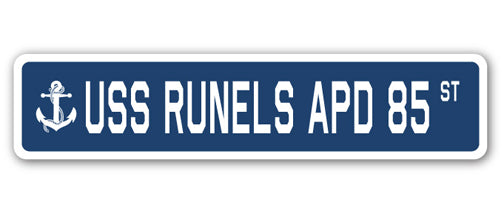 USS RUNELS APD 85 Street Sign
