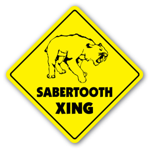 Sabertooth Crossing Vinyl Decal Sticker