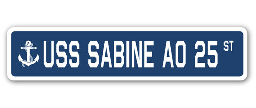 USS SABINE AO 25 Street Sign
