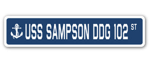 USS Sampson Ddg 102 Street Vinyl Decal Sticker
