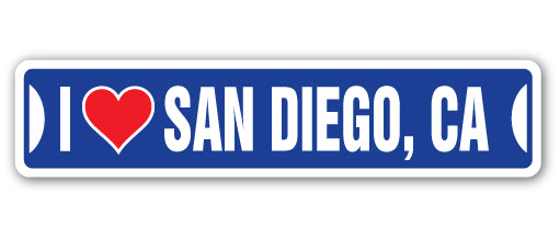 I LOVE SAN DIEGO, CALIFORNIA Street Sign