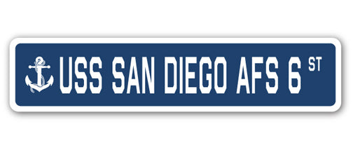 USS SAN DIEGO AFS 6 Street Sign