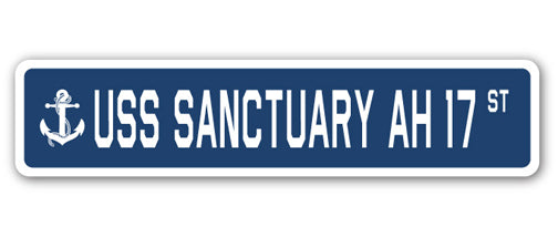 USS Sanctuary Ah 17 Street Vinyl Decal Sticker
