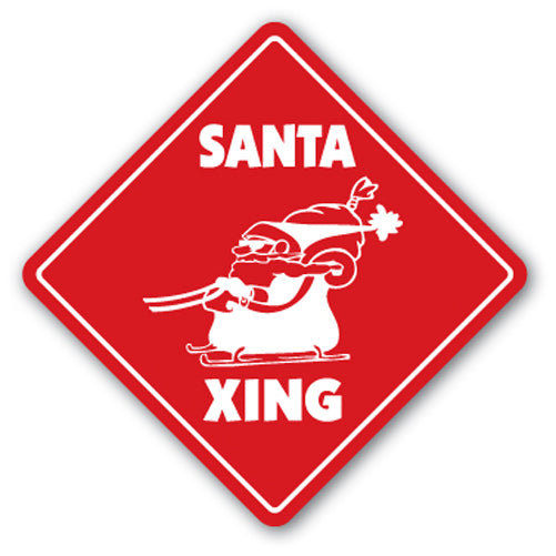 Santa Crossing Vinyl Decal Sticker