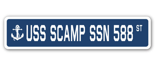 USS SCAMP SSN 588 Street Sign