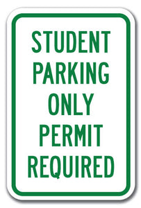 Student Parking Only Permit Required