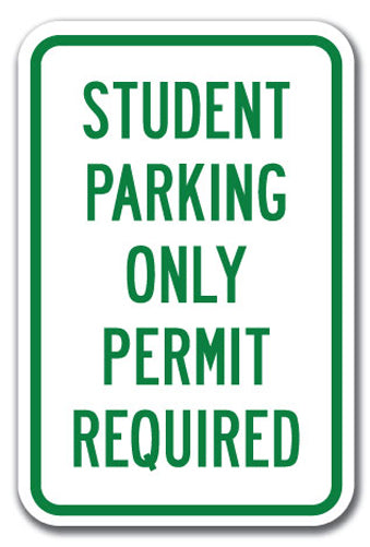 Student Parking Only Permit Required