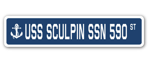 USS SCULPIN SSN 590 Street Sign